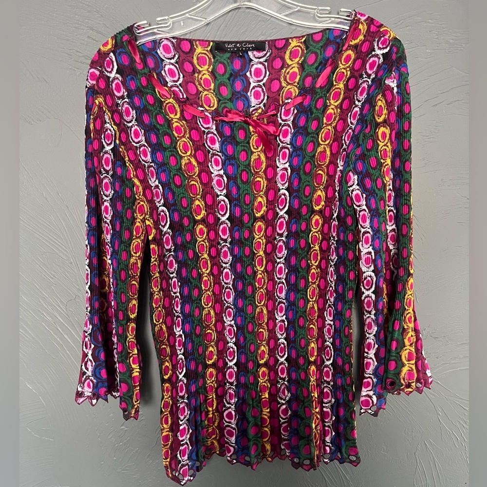 90s printed with bow women’s top size L